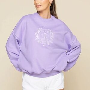 POPFLEX Active Club Cloud Crewneck Lavender with Pockets S/M